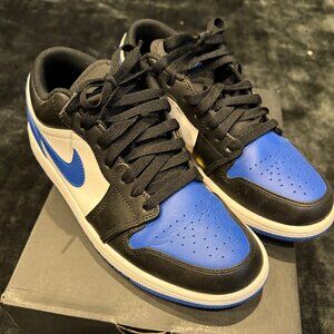 Nike Air Jordan 1 Low Sneakers in White/Royal Blue Size 7.5